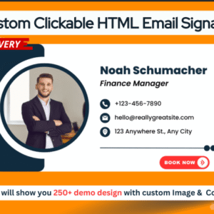 Custom HTML Email Signature	Professional, clickable signature